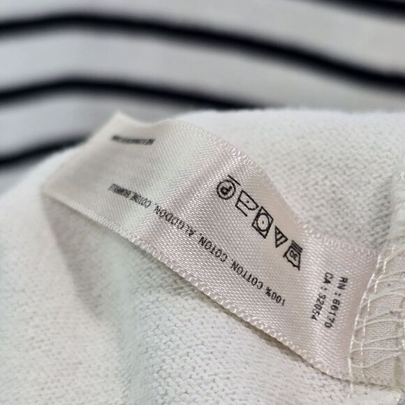 Anthropologie Dress Womens XS Black White Striped Shift Mini Long Sleeve Terry - Picture 8 of 10